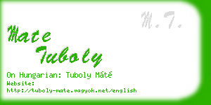 mate tuboly business card